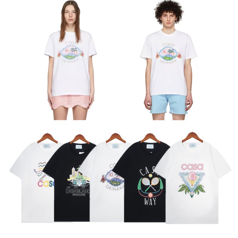 

Mens T shirts letter Palm tree printing Tee fashion Cotton Round Collar loose Short Sleeve T-Shirt Fashion woman Casual print T-Shirts, Style15