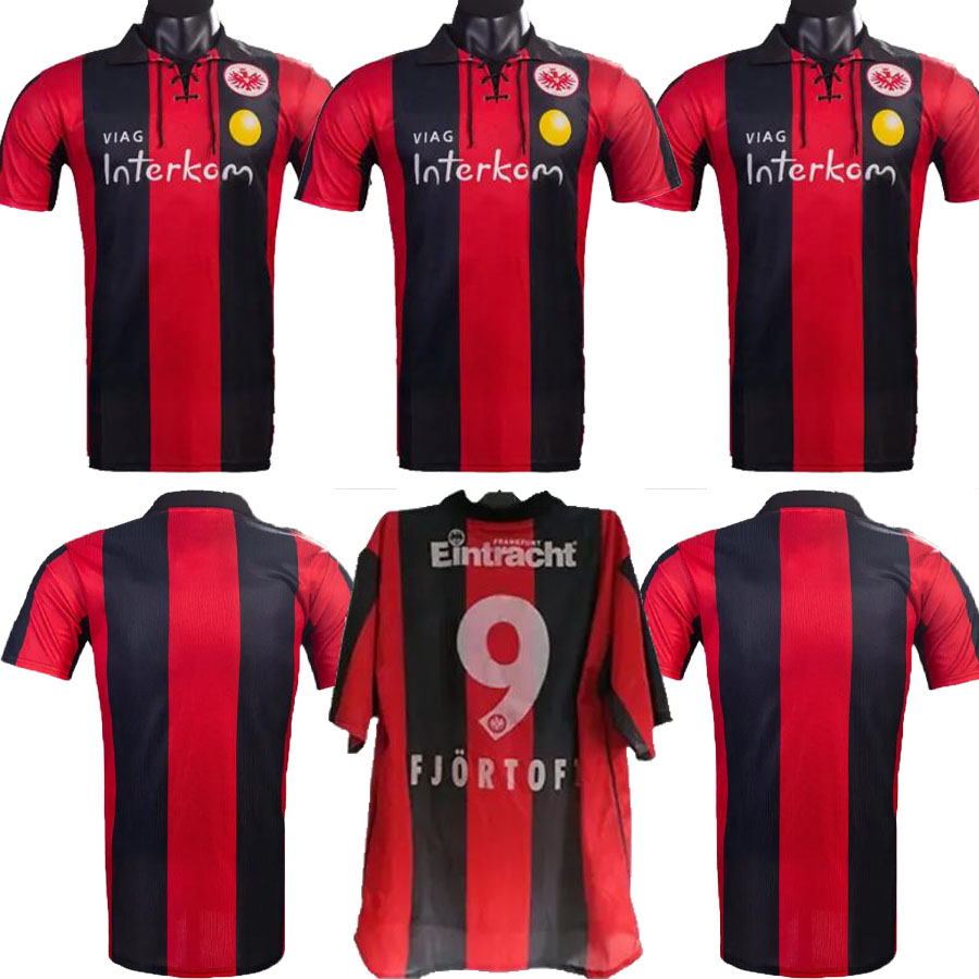 

1998 1999 Retro classic Eintracht Frankfurt Soccer jerseys 2000 Fjortoft Heldt Yang Chen Salou Guie-Mien vintage Football Shirt, Red