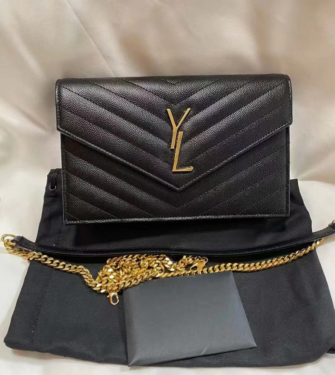 

Designer bag Shoulder Women Bags Handbags Bags tote bagg black calfskin classic diagonal stripes quilted chains medium cross body 04, Y6 25cm