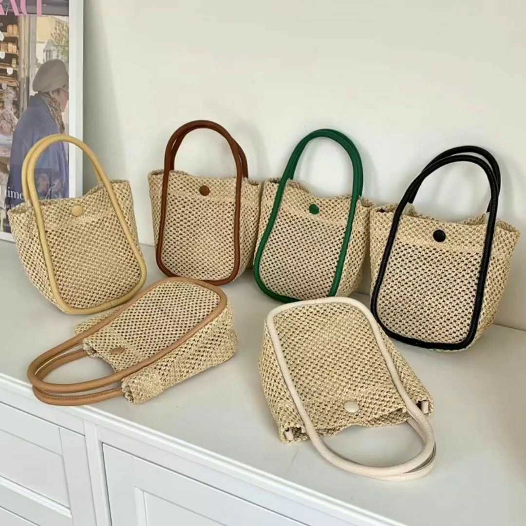 

Stuff Sacks Literature and Art Small Fresh Straw Woven Bag Seaside Holiday Shoulder Pastoral Crossbody Design, Black6