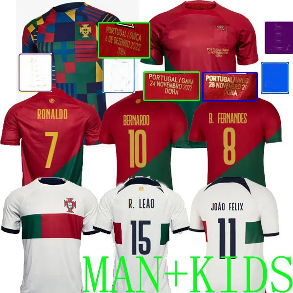 

2022 soccer jerseys portugal Bruno FERNANDES DIOGO J. Portuguesa URUGUAY Joao Felix 22 23 Football shirt pre match special BERNARDO DOHA home away kids SUICA shirt, Away man 1