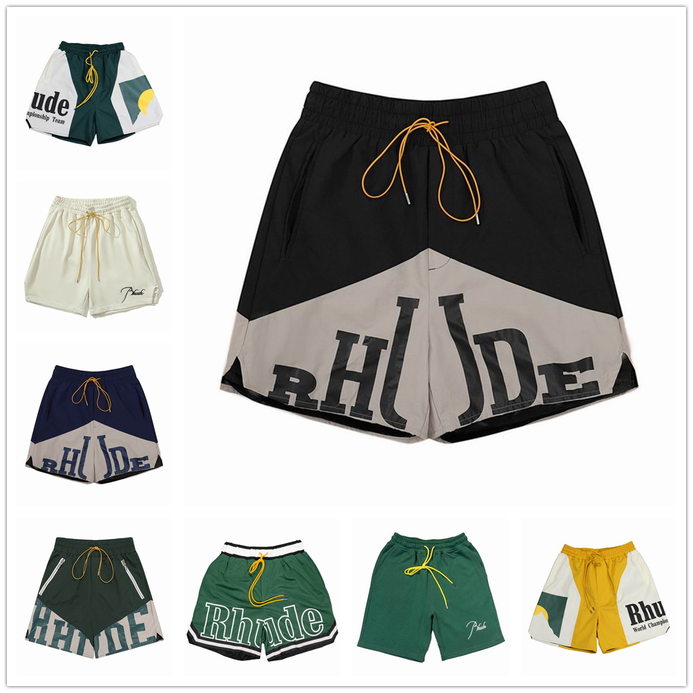 

2023 RHUDE Shorts Designers Mens Basketball PANEL COURT LOGO SWIM TRUNKS SWEAT SENNA FLIGHT YACHTING Short Bottoms New