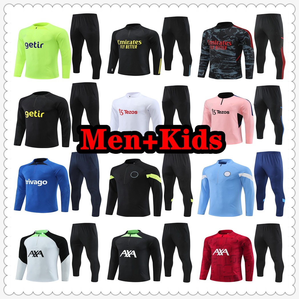 

22 23 24 tracksuit football jerseys training suit jersey soccer tuta maillot survetement foot futbol chandal jogging jacket 2022 2023 2024 mens kids kit