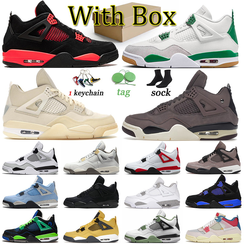 

Jorden 4 Retro Basketball Shoes Travis Scotts x Jumpman Black Cat 4s Sneakers J4 SB x Pine Green Off White Sail Jordas 4 Sports Trainers Men Women Doernbecher dhgate, 40-47 red thunder