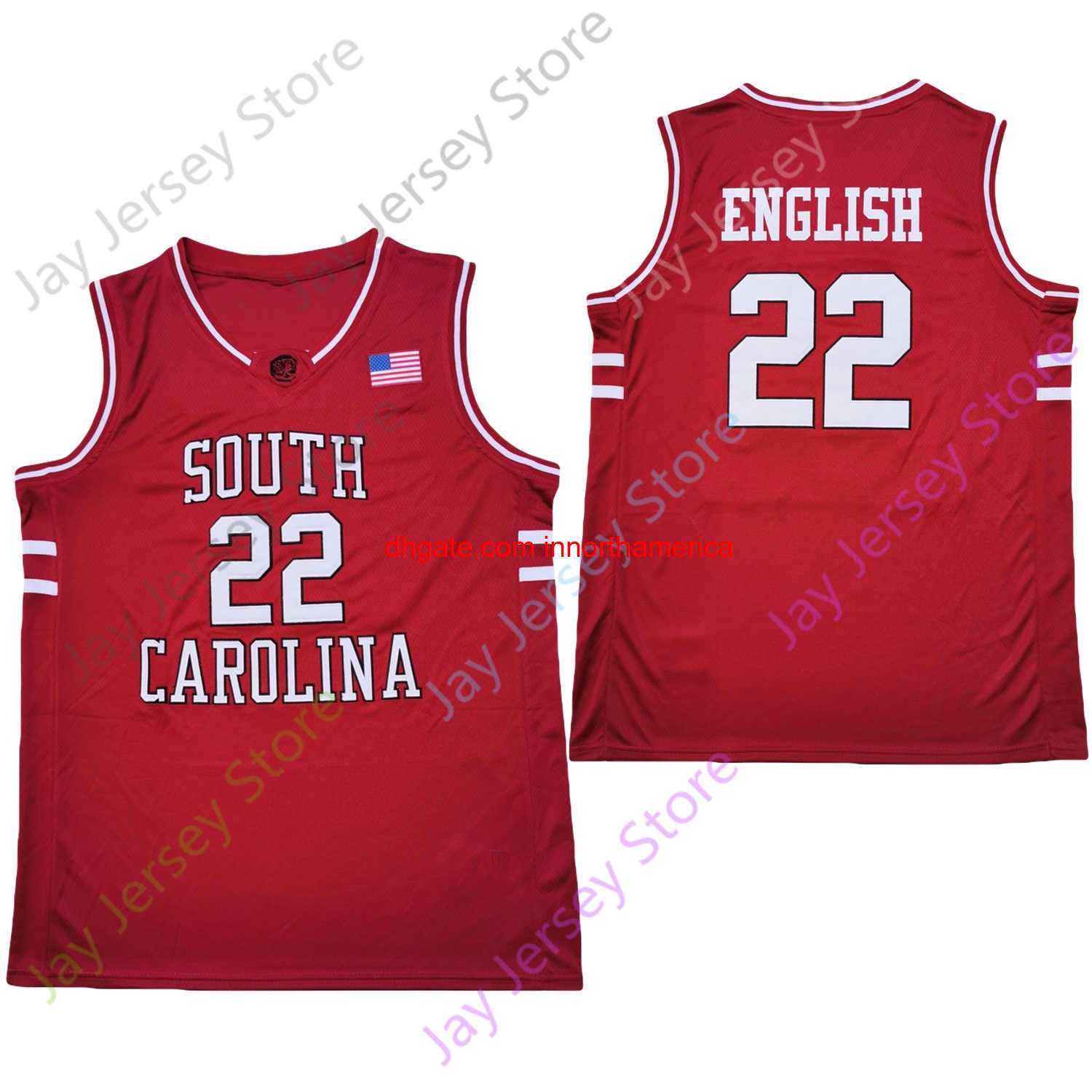 

2020 New NCAA Jerseys 22 Alex English College Basketball Jersey Red Size Youth Adult