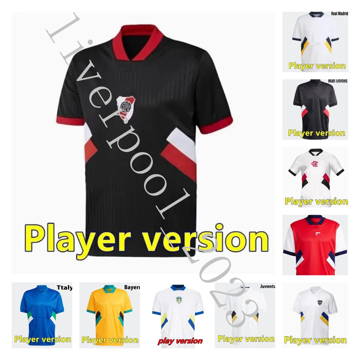 

2023 Remake Retro Soccer Jerseys ICONS Boca Bayern SANE gunners G.JESUS SANCHO Flamengo Real Madrids BENZEMA River Plate icon football Shirt Player Version Unifrom