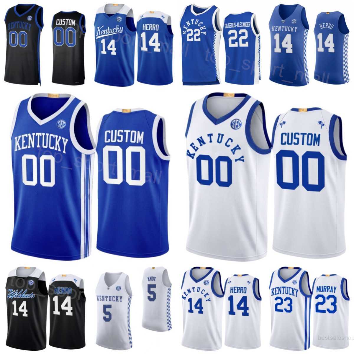 

Basketball College 23 Jamal Murray Jersey Kentucky Wildcats 25 PJ Washington 14 Tyler Herro 5 Kevin Knox II 22 Shai Gilgeous-Alexander University Stitched NCAA, White