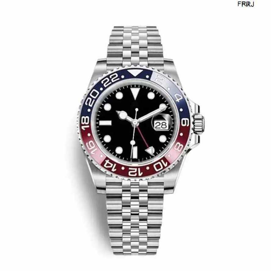 

Designer Watches Rolax Mens Top All Work Automatic Mechanical Stainless Steel Blue Red Ceramic Sapphire Glass 40mm WY8X