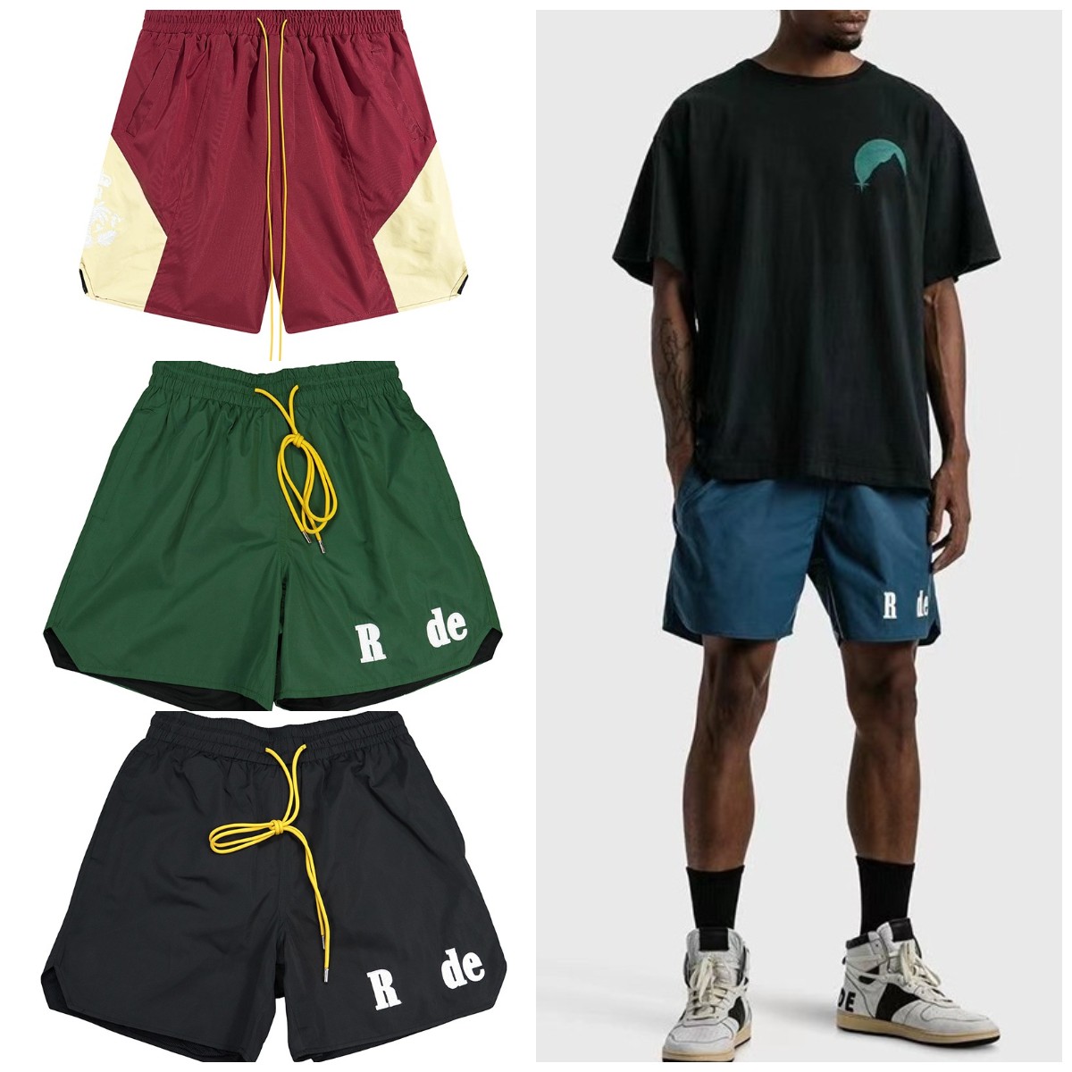 

Summer Men's Shorts designer Rhude Short Sports Casual rhude shorts Loose Large 5-point Basketball Pants hip hop high street sports Fashion beach pants, Customize