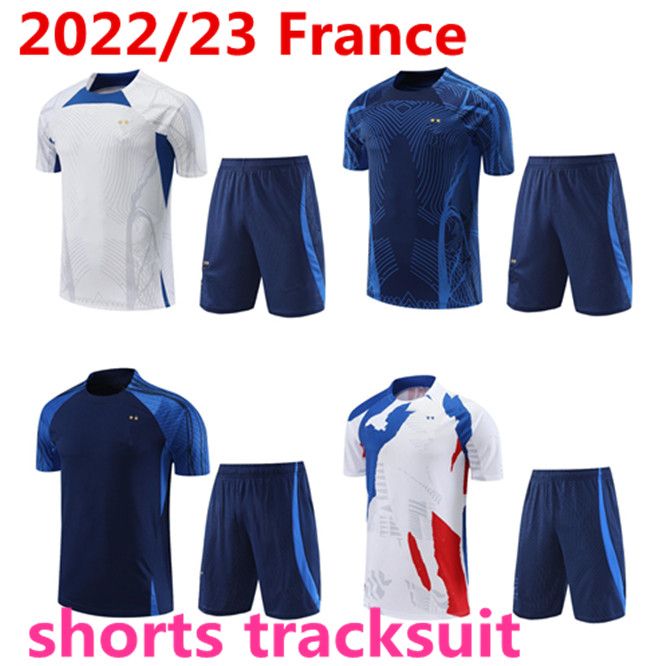 

2022 BENZEMA MBAPPE soccer jerseys tracksuit short sleeves GRIEZMANN French 22 23 GIROUD equipement Maillot de football training suit sportswear