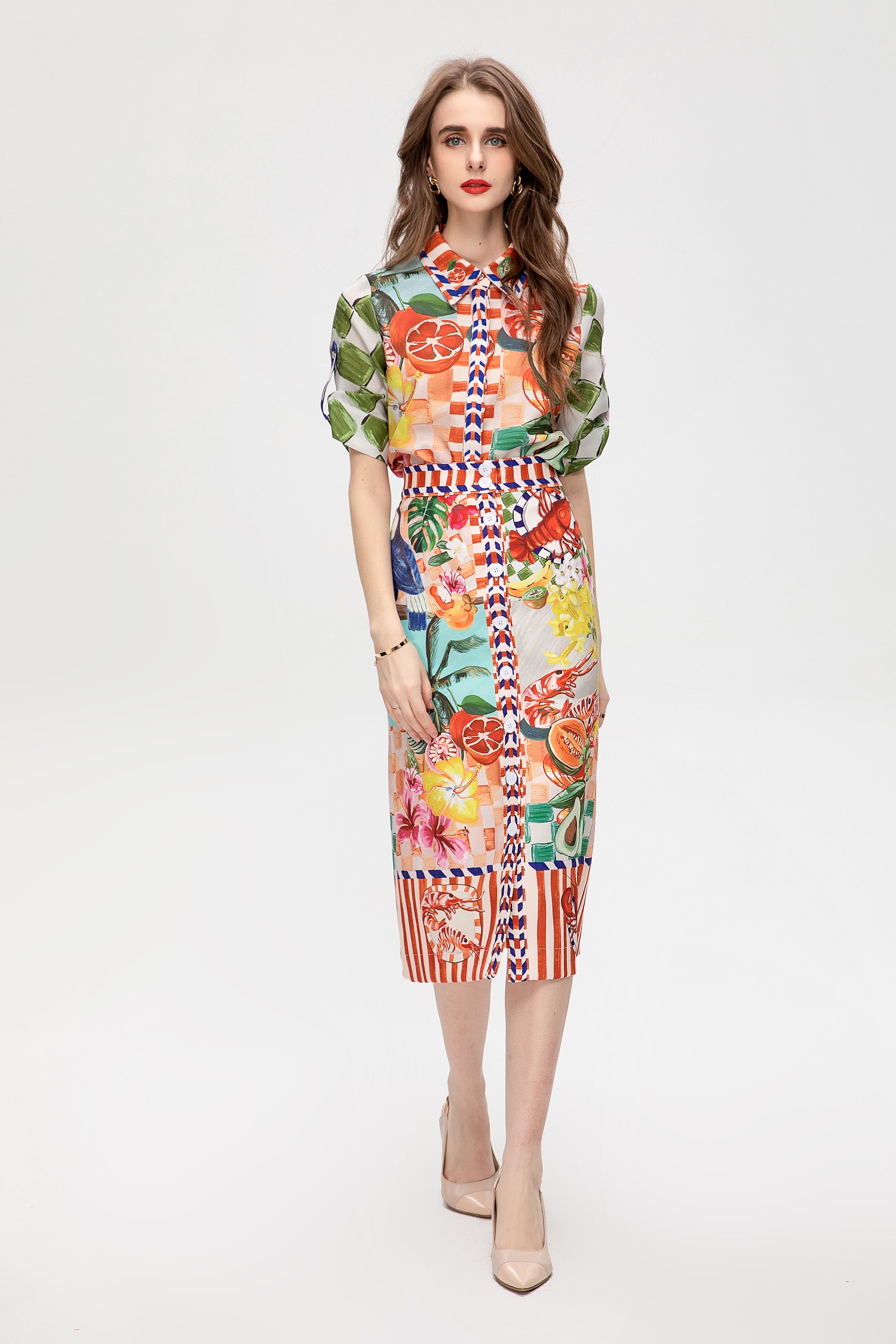 

Runway Dresses European Fashion Designer Designs New Positioning Print Skirt for Spring/Summer 2023, Multi