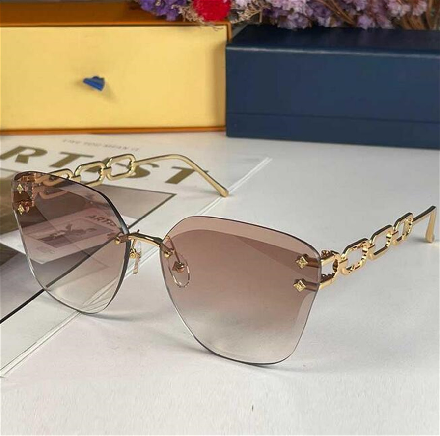 

JEWEL cat eye sunglasses Z1626U luxury brand designer rimless gradient lens metal chain temple with classic logo female personality all-match glasses Z1628U