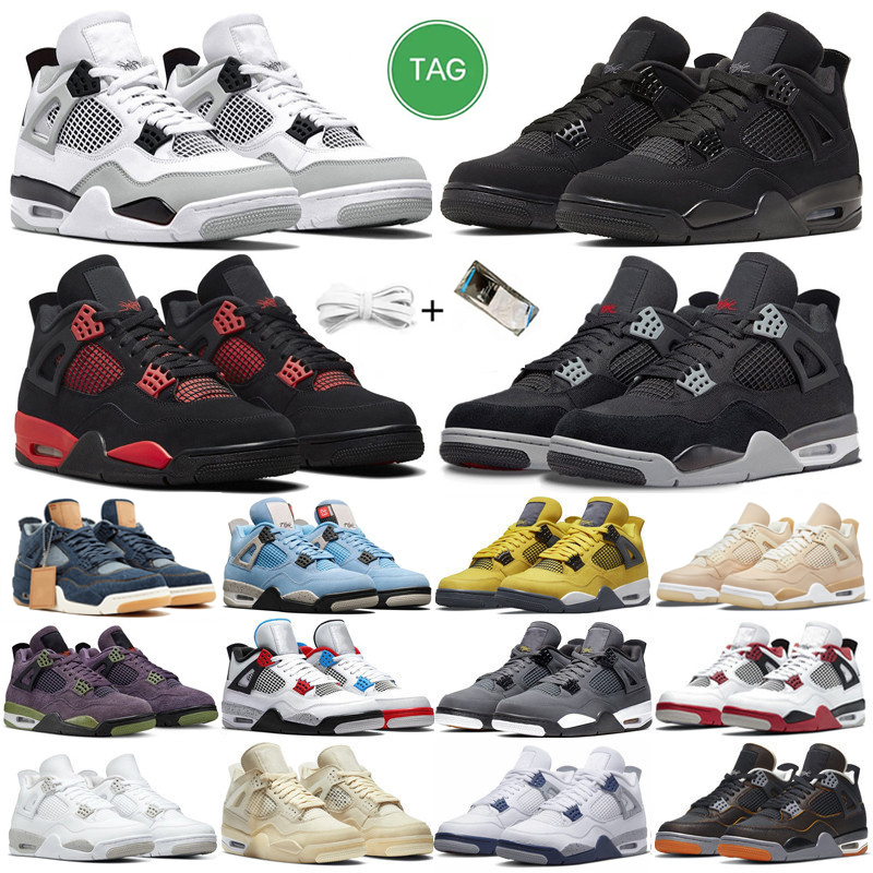 

mens basketball shoes Jumpman 4 sport 4s Military Black Cat Canvas Lightning Midnight Navy Red Thunder Sail Shimmer men women trainers sports sneakers platform shoe, Color#23
