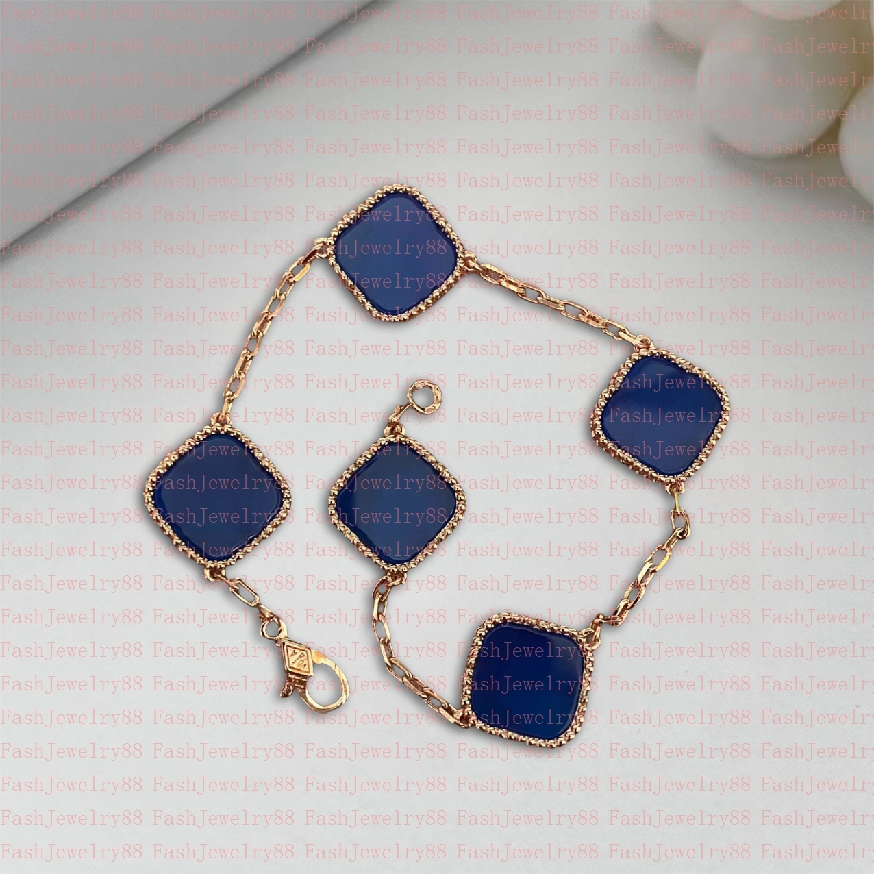 

Fashion classic 4/four-leaf clover charm bracelet bracelet 18K gold onyx shell mother-of-pearl for girls wedding mother's day jewelry ladies gift faded