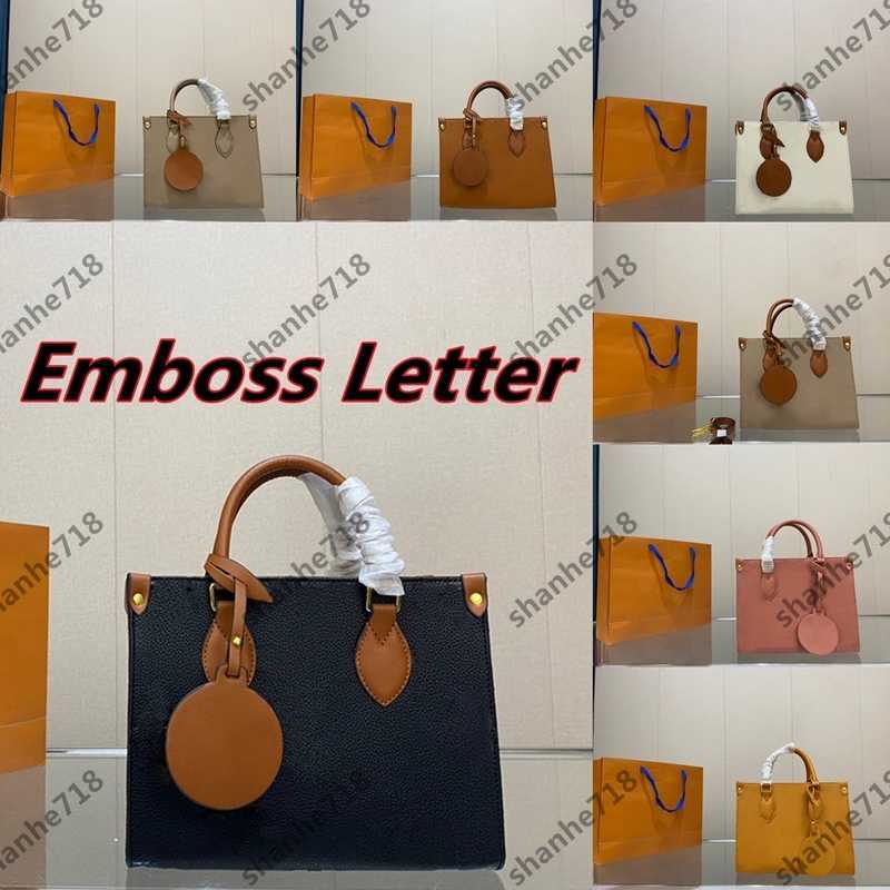 

5A Cowhide Emboss Onthego Shoulder Crossbody Bags 3 sizes Mini Totes Large Shopping Bag Women Designer Handbags Luxury Lady Flap Purses with Single Strap, Brown flower 2pcs