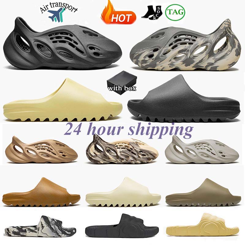 

Sandals Slides Sneakers Slippers Shoes Fashion Trainers Slider Foam Runner Slippers Graffiti Bone White Resin Desert Sand Designer Beach random with box, #2