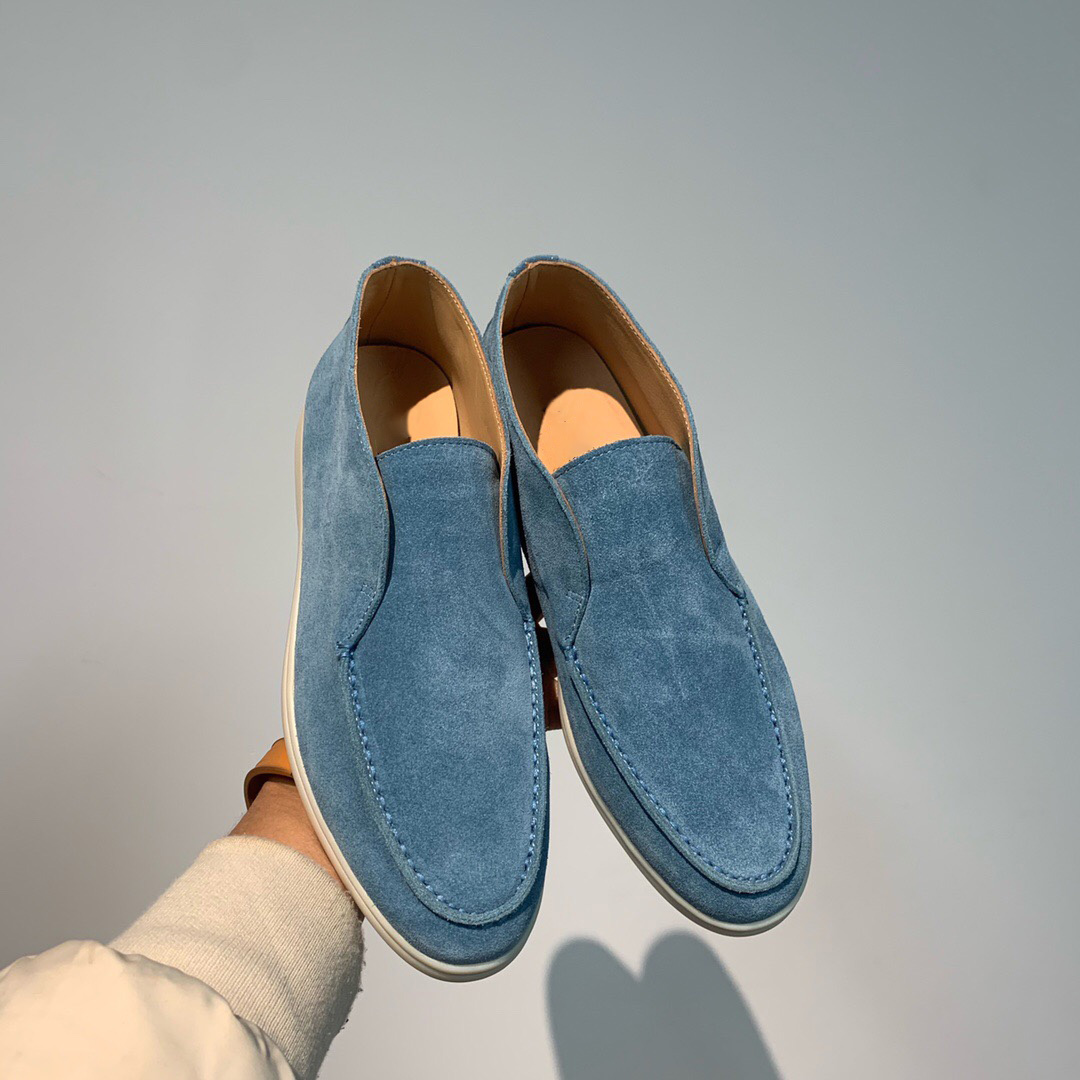 

LP PIANA Open Walk Suede Sneaker Shoes Women short boots casual shoe Men's High Top Walking Flats classic ankle boot Luxury Designer desert boots factory footwear, Blue
