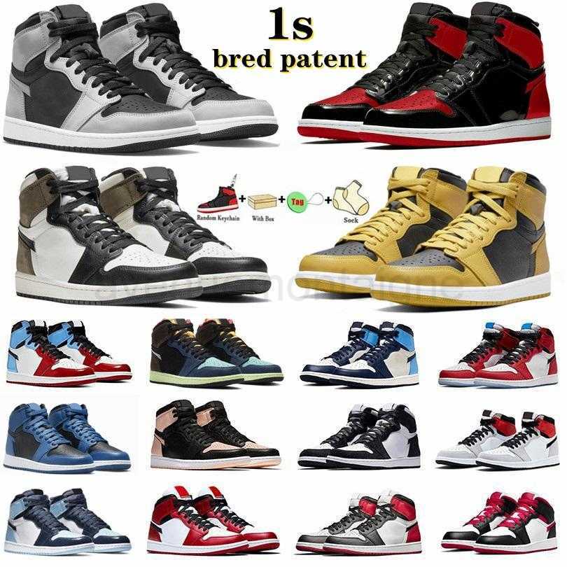 

Designer Shoes University Blue 1 High Basketball Shoes Jumpman 1s High Dark Mocha Unc Light Smoke Grey Hyper Chicago Patent Bred Royal Toe Men Women Sandal, 23