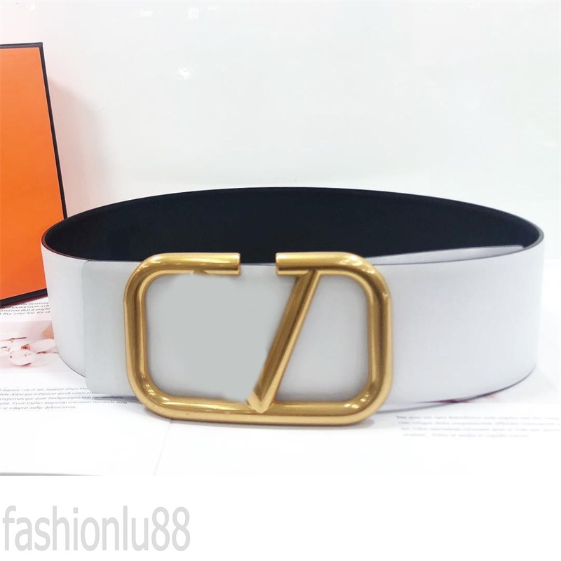 

Elegant wommen belt fashion 7cm designer belts black white leather smooth exquisite ladies ceinture hollow out v buckle luxury belts jeans suit simplicity YD021 Q2, 7.0cm