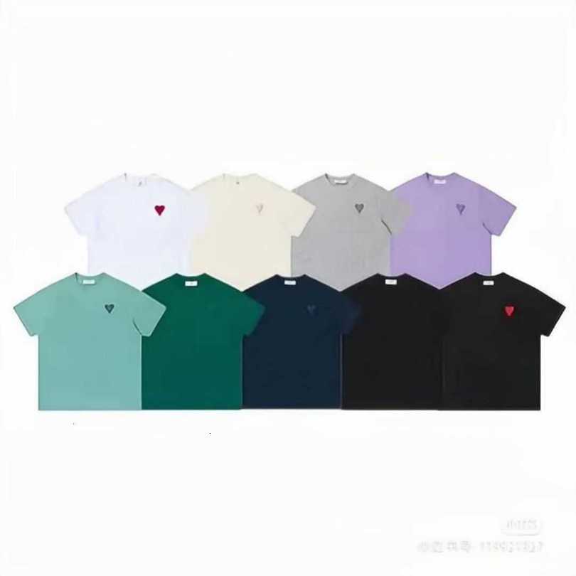 

Designers Amis Paris Shirit 2023ss Spring Classic Heart Solid Color Big Love Round Neck Heart Short Sleeve T-shirt Tshirts For Men And Women, Yellow
