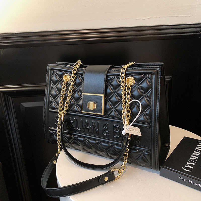 

Stuff Sacks Single Shoulder Bag for Women Autumn and Winter New Fashion Chain Crossbody High Capacity Tote, Black7