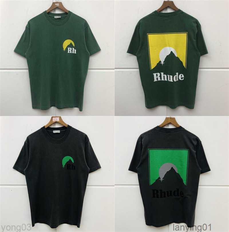 

Rhude T-shirts Men Women Japan Rh Hairstyle Print Top Tees Summer Style t Shirt X0602