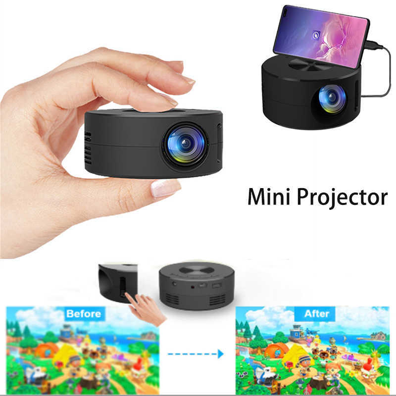

Projectors YT200 Mini Projector Portable Video Movie Multimedia Player Mini Home Theater Media Player Phone Wired Same Screen Projector Z0323