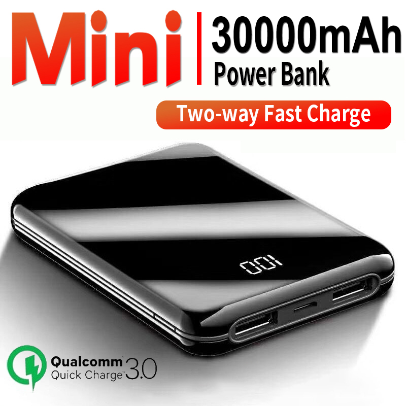

Mini Pocket Portable Power Bank 20000mAh Two-way Fast Charging Power Bank HD Digital Display External Battery For Xiaomi Iphone