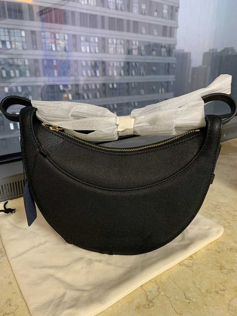 

French bag Polene Paris Niche Design High-grade Texture Messenger Crescent Bag Women's Leather Armpit Saddle, Brown