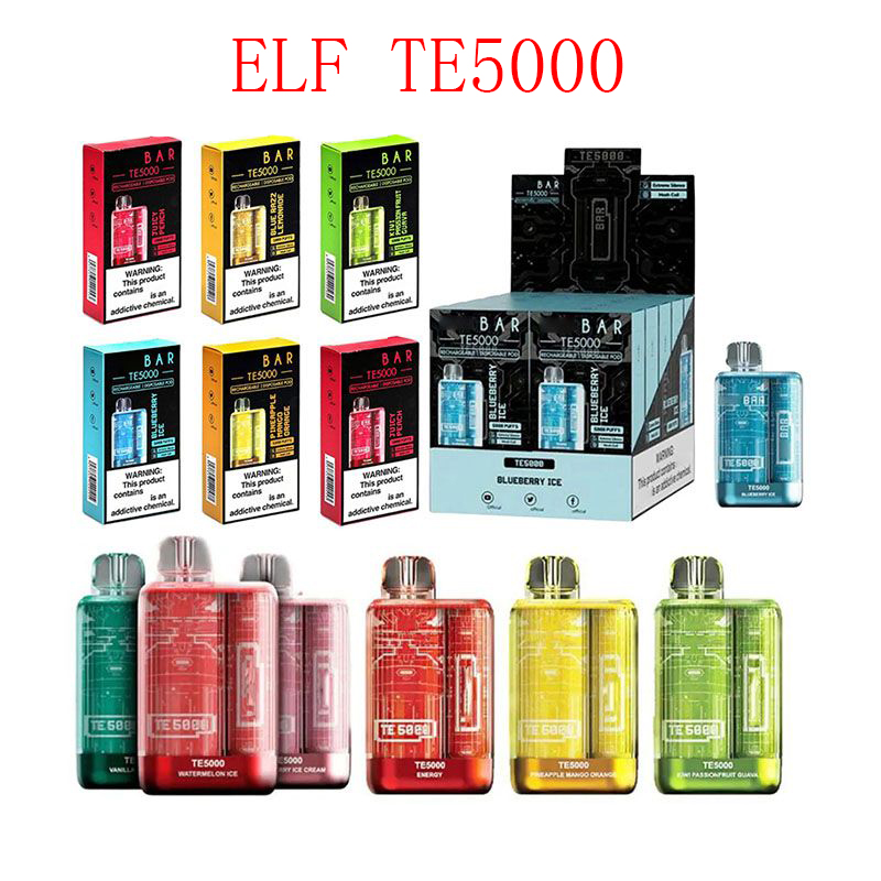 

EIf TE5000 Disposable E cigarettes 5000 Puffs Vape Pen 13.5ml Prefilled Mesh Coil Pods Cartridge 550mAh Rechargeable Battery Vaporizer esco bar mega aroma king