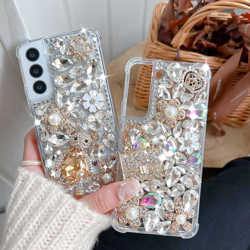 

Cell Phone Cases Luxury Bling Rhinestone Phone Case For Samsung Galaxy S22 Ultra S21 Plus S20 FE Note 20 10 Plus S10 Plus DIY Diamond Cover Z0324, Style3