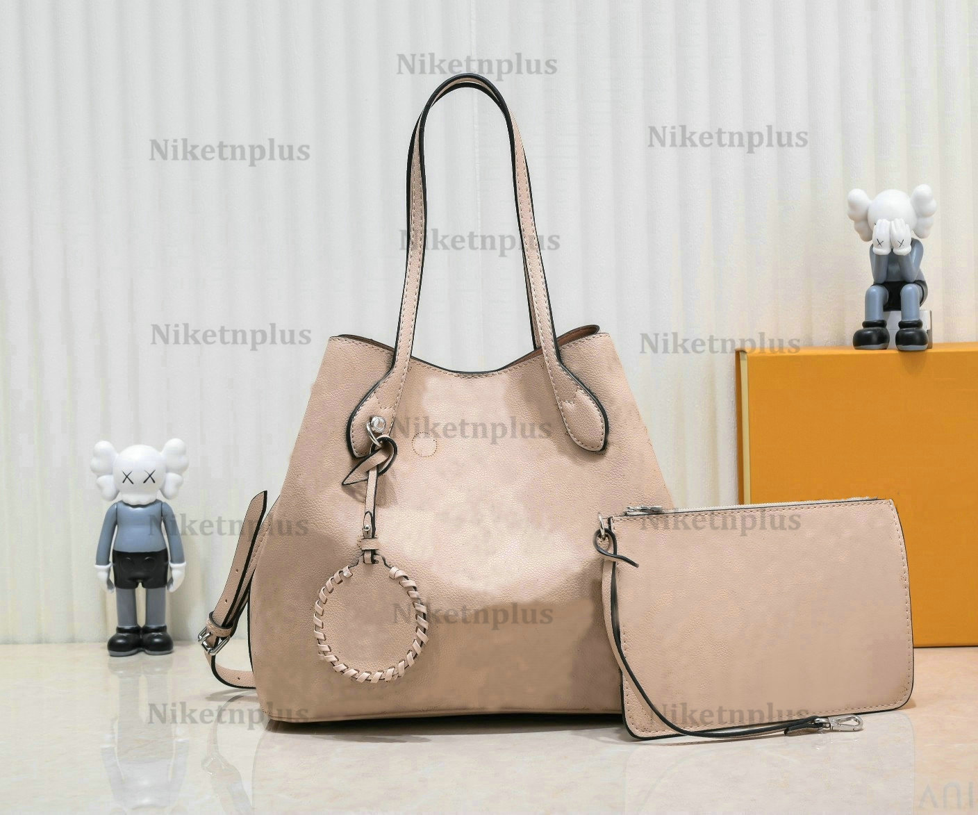 

Mahina Blossom MM Women Tote Bag M21851 M21852 With removable zipped pocket Perforated Monograms pattern Galet Beige Two long handles Bag Oversized Shopping Bag, #4