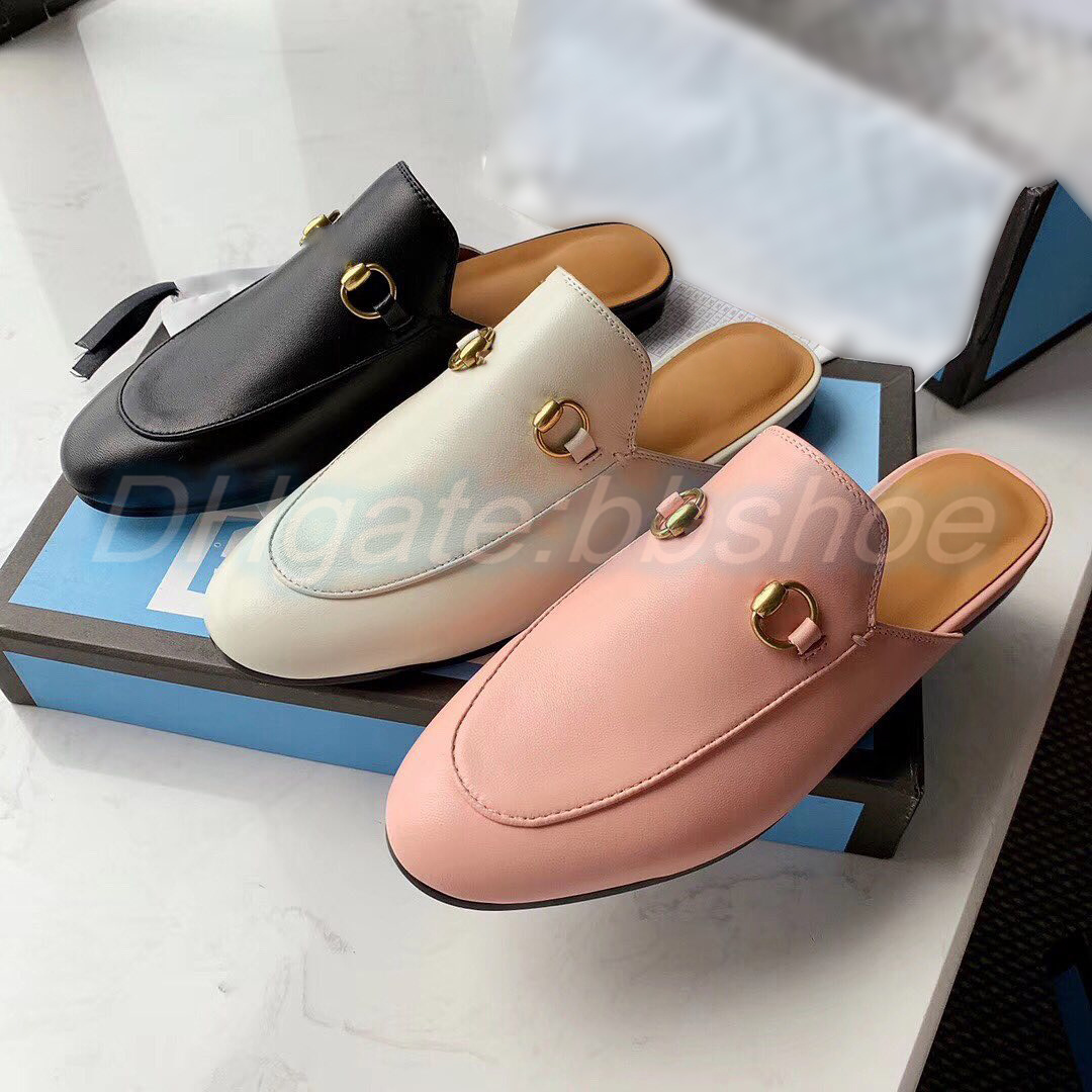 

woman luxuryan shoe Summer Beach classic man sandal jumbo Princetown leather designer mule slipper Horse bit canvas with box fast shipping slide, #32