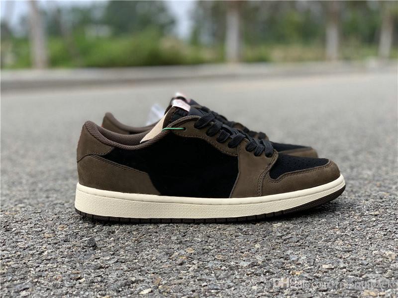 

2023 Basketball shoes Released Jumpman 1 Low Cactus Jack Man Designer Sport Sneakers I Black Sail Dark Mocha University Red Fashion Trainers Coming With Box