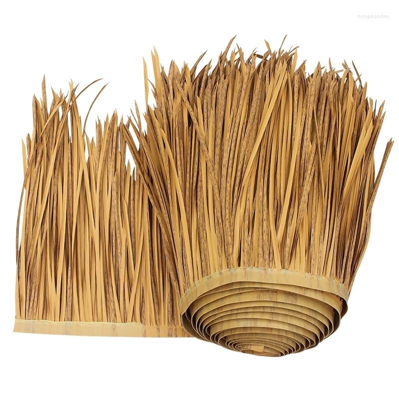 

Decorative Flowers 10M Length Mexican Straw Roof Artifical Plastic Retardant Thatch Simulated Fake Grass Garden Patio Covers Plant Tiki, 10 m a