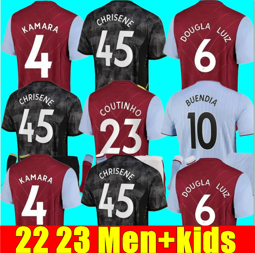 

2022 2023 Aston Soccer Jerseys KAMARA 22 23 Home Away Third WATKINS BUENDIA McGINN EL GHAZI DOUGLAS LUIZ villaES MINGS KONSA CASH Football shirt men kids Tops, Adult third