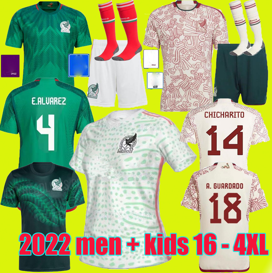 

Fans Player 2022 mexico home away soccer jerseys 22 23 LOZANO CHICHARITO RAUL DOS SANTOS ALVAREZ E.ALVAREZ H.HERRERA football shirt women men kids kit size 16-4XL