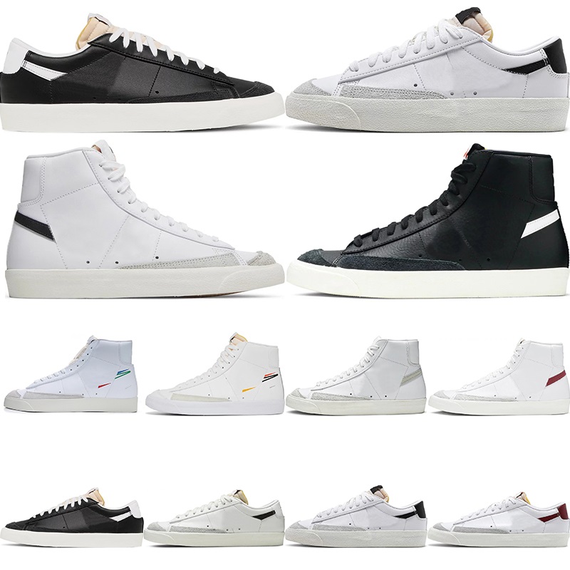 

Blazer Casual Shoes For Mens Womens Fashion Luxury Skate Designer Sneakers Mid Low Vintage Black White Light Bone Team Red Leather Trainers Blazers free shipping