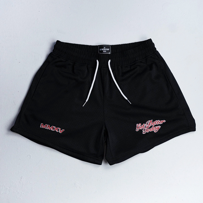 

Get Better Today Double Mesh Men Shorts GYM Basketball Running The GBT Brand Male Shorts Y2k Sports Bodybuilding Men' Clothing, 12