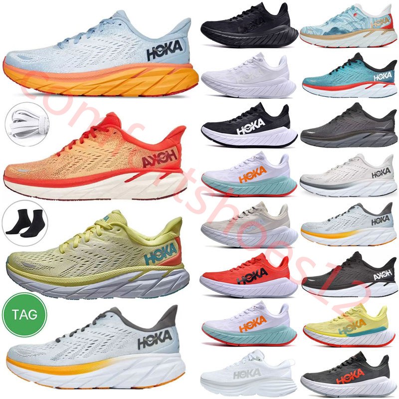

Hoka Bondi 8 Triple Black White Clifton Athletic Shoes Runner Carbon x2 Light Blue Outdoor Sports Designer Trainers Lifestyle Shock Absorption Eggnog, Color # 25
