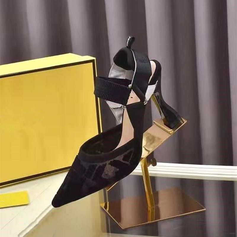 

2023 luxury high heels sandals hollow-out lace multi-color embroidery designer leather middle letters with sandals slide sandal 35 - 42 summer beach wedding shoe