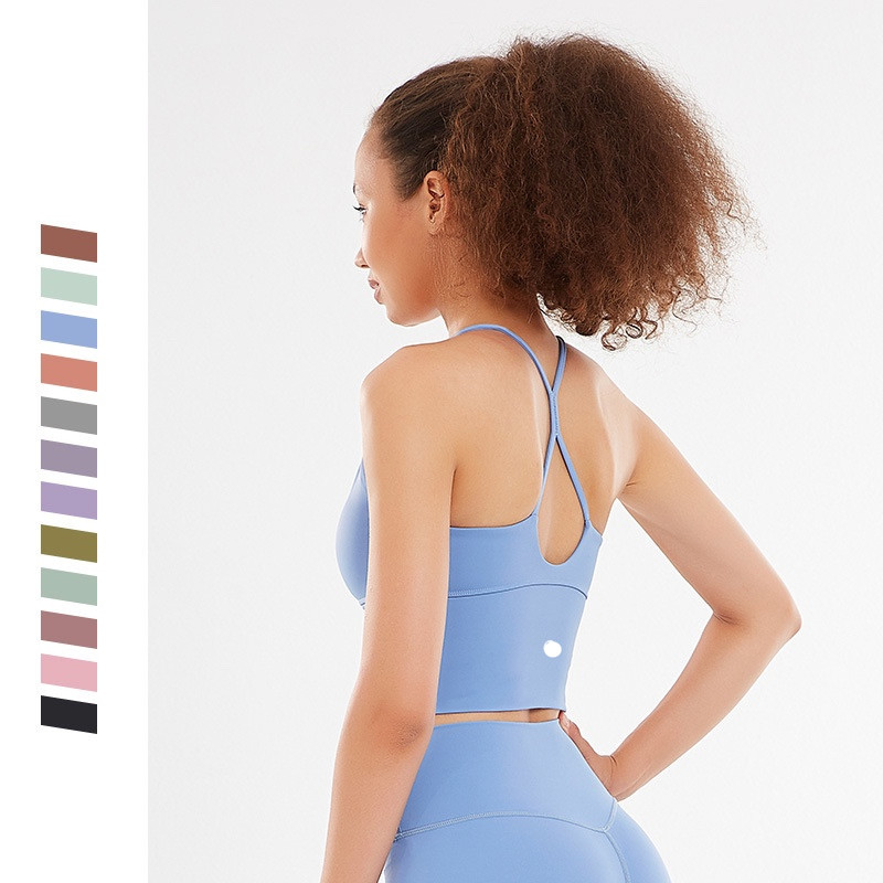 

Sport -01 Women Fitness Bra Tops Crew Neck Tank Vest Solid Workout Breathble Shockproof Top Woman Female Lady, #8