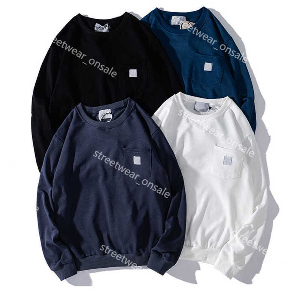 

Car Designer Hartt Mens Sweatshirt with Pockets Cotton Crewneck Classic Solid Color Hoodies Hip Hop High Street Pullover Streetwear 00400