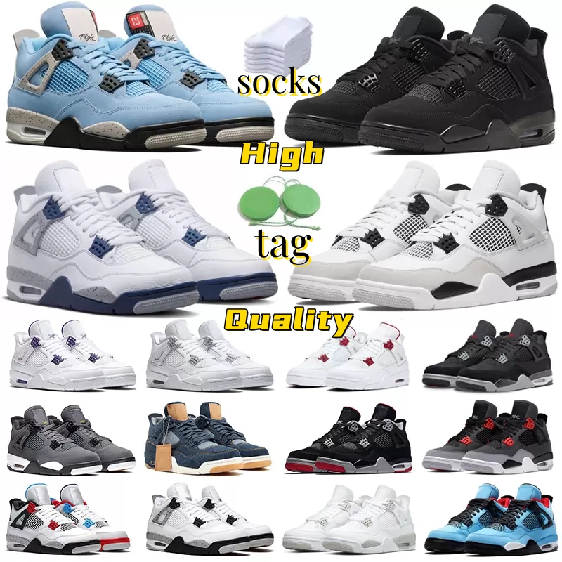 

University Blue 4s Men Basketball Shoes 4 Hyper Royal Taupe Haze 4s Black Cat Red Thunder Arctic Orange White Oreo Womens Mens Trainers Sports Sneakers shoes, 42
