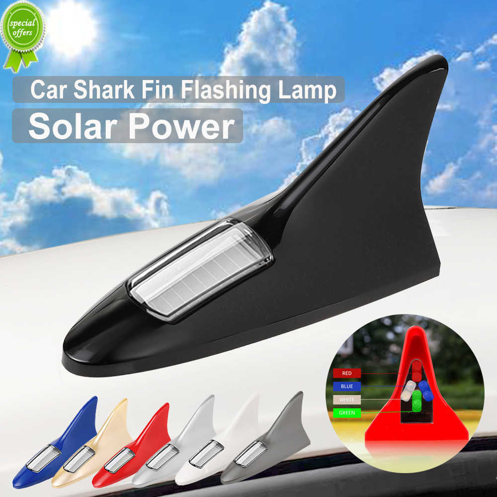 

Shark Fin Shaped Solar LED Car Light Safety Warning Strobe Light Driving Decoration Light Car Roof Car Accessories