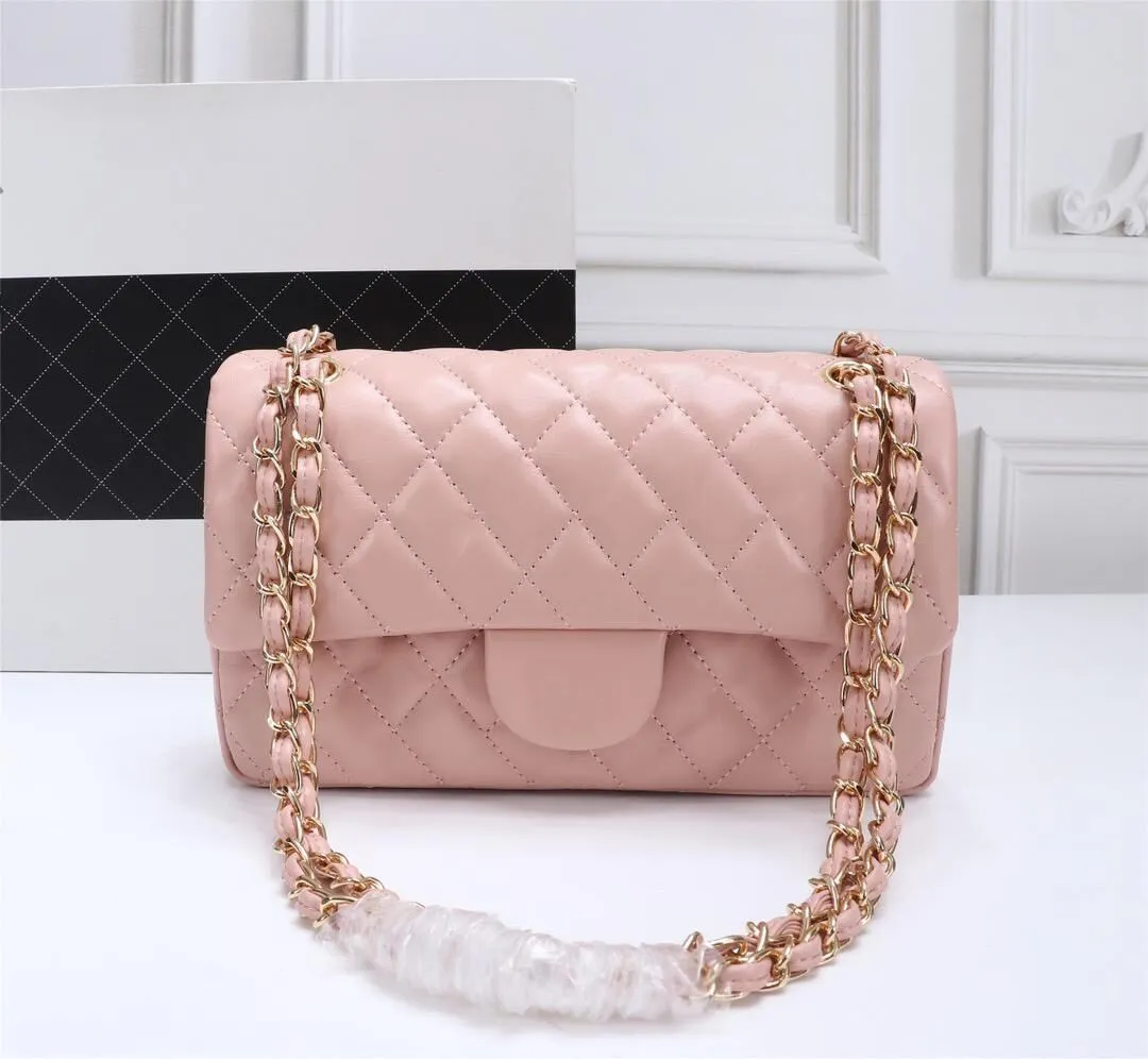 

Top Designe custom luxury brand handbag channel Women's bag 2021 leather gold chain crossbody 2.55cm black and white pink cattle clip sheepskin shoulder