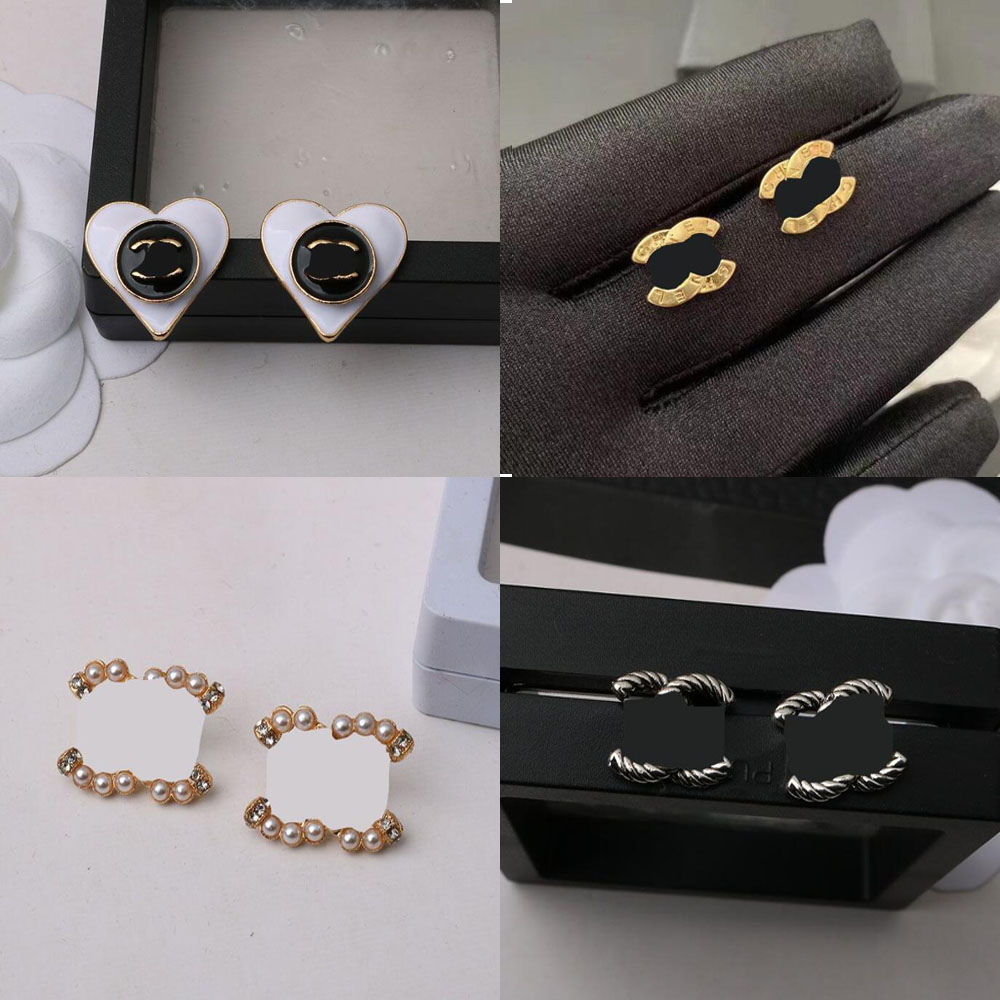 

23ss 20style Mixed Luxury Brand Designers Letters Stud 18K Gold Plated 925 Silver Women Crystal Rhinestone Pearl Earring Wedding Party Jewerlry