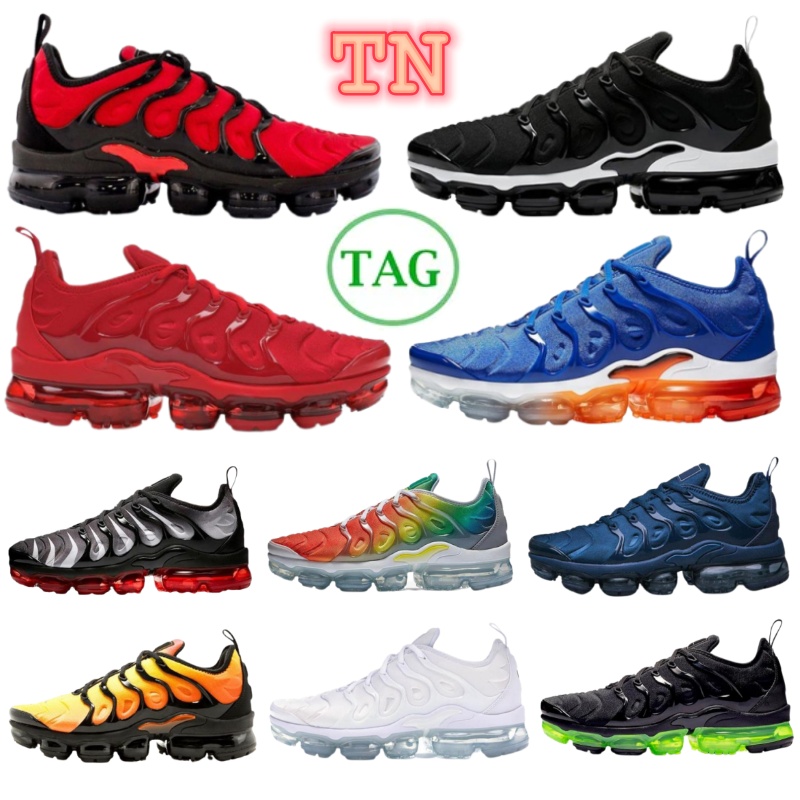 

2023 tn plus women running shoes Black Royal white Red Shark Tooth Sunset Lemon Lime Cool Grey Purple chaussures mens trainers sports