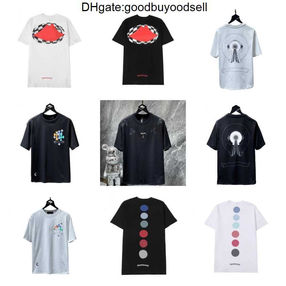 

2023 Designers Classic Mens T-Shirts Summer Brand Top T-shirts Ch White Short Sweater Casual Embossed Letter Horseshoe Sanskrit Cross, 08