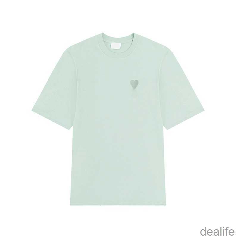 

France Paris Designer Amis t Shirt 2023new Macarone Candy Color Love Embroidery Letter a Hearts Pure Cotton Short Sleeves for Men and Women Tees 5x1v, Brown